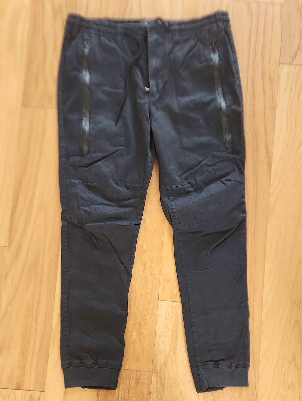 Forever 21 Black Zip Pocket Jogger Pants Large